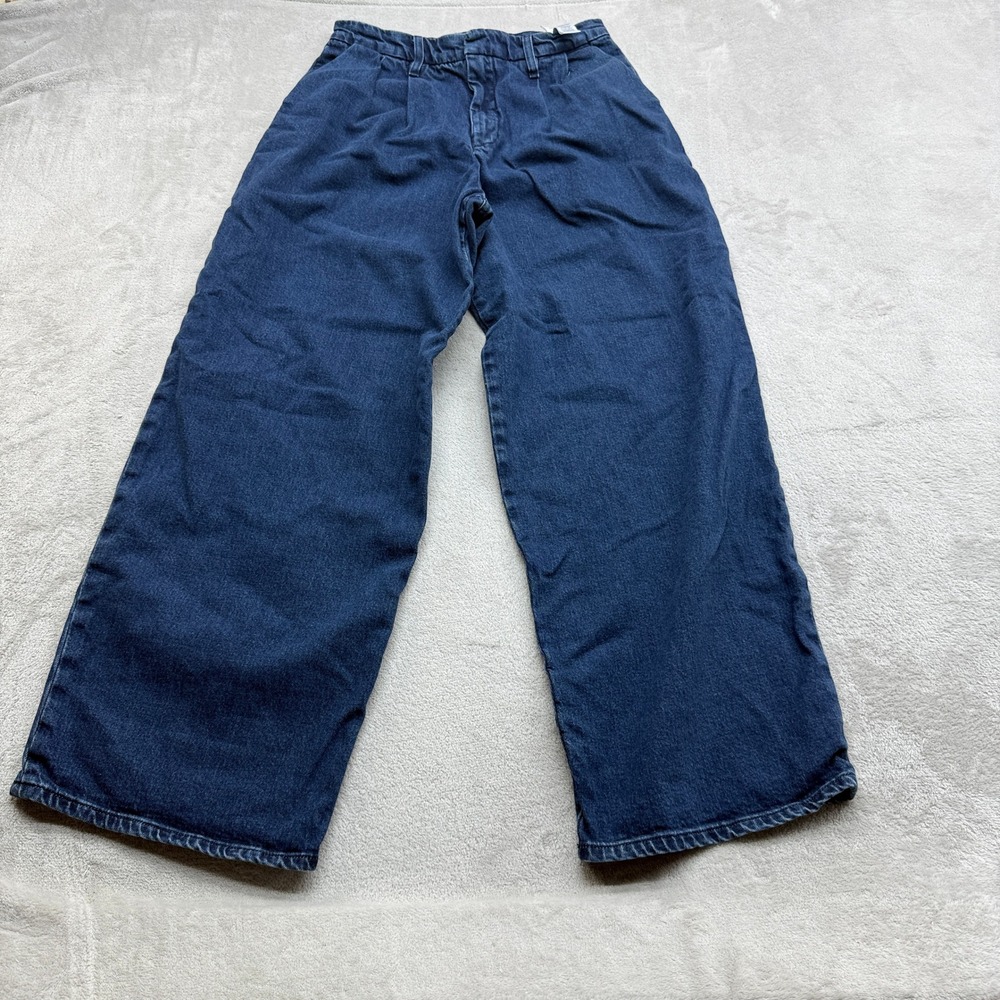 Good American 90s Pleated Trousers Women's 6/28 Wide Leg Streetwear Chic Retro